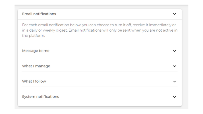 Manage your email notifications